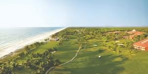 Aerial view of the Golf course at Caravela Beach Resort Goa