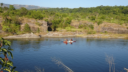 Umiam lake surrounded by greenery