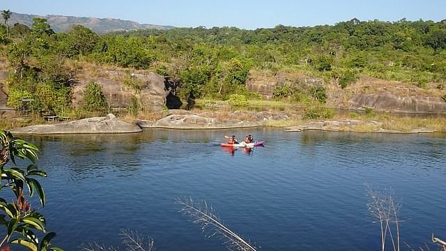Umiam lake surrounded by greenery