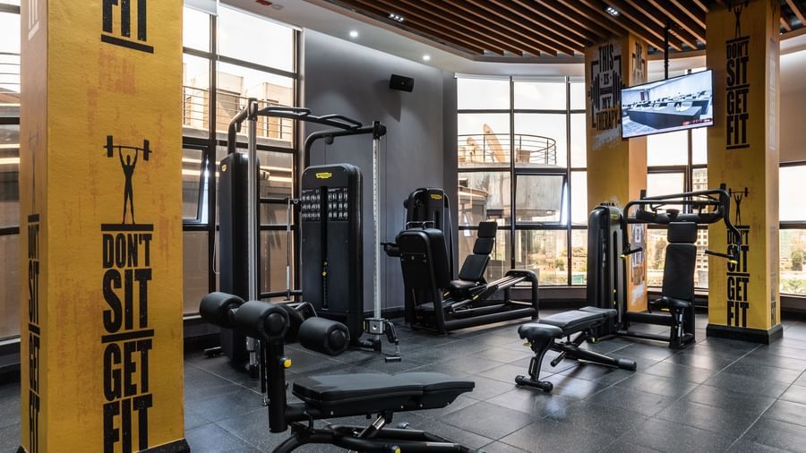 Modern fitness centre with professional gym equipment at Best Western Premier Westlands.