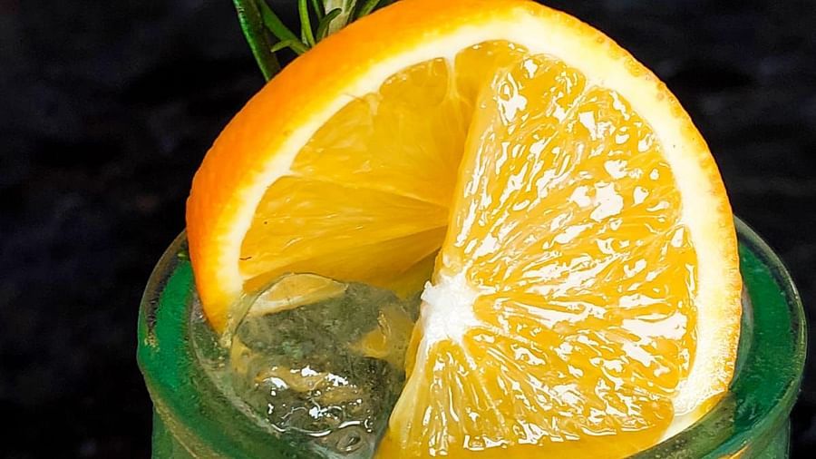 Lemon on top of a drink served at Asiatic Lounge