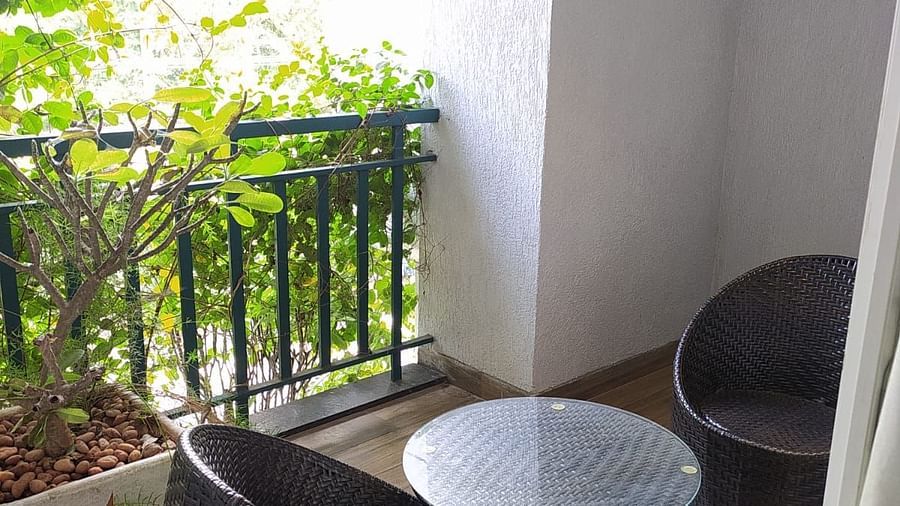 balcony with comfortable seating of Family Room at Cholaa Dynasty, Kumbakonam