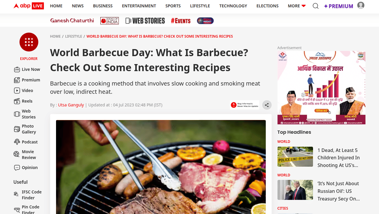 World Barbecue Day article highlighting barbecue culture and interesting recipes.