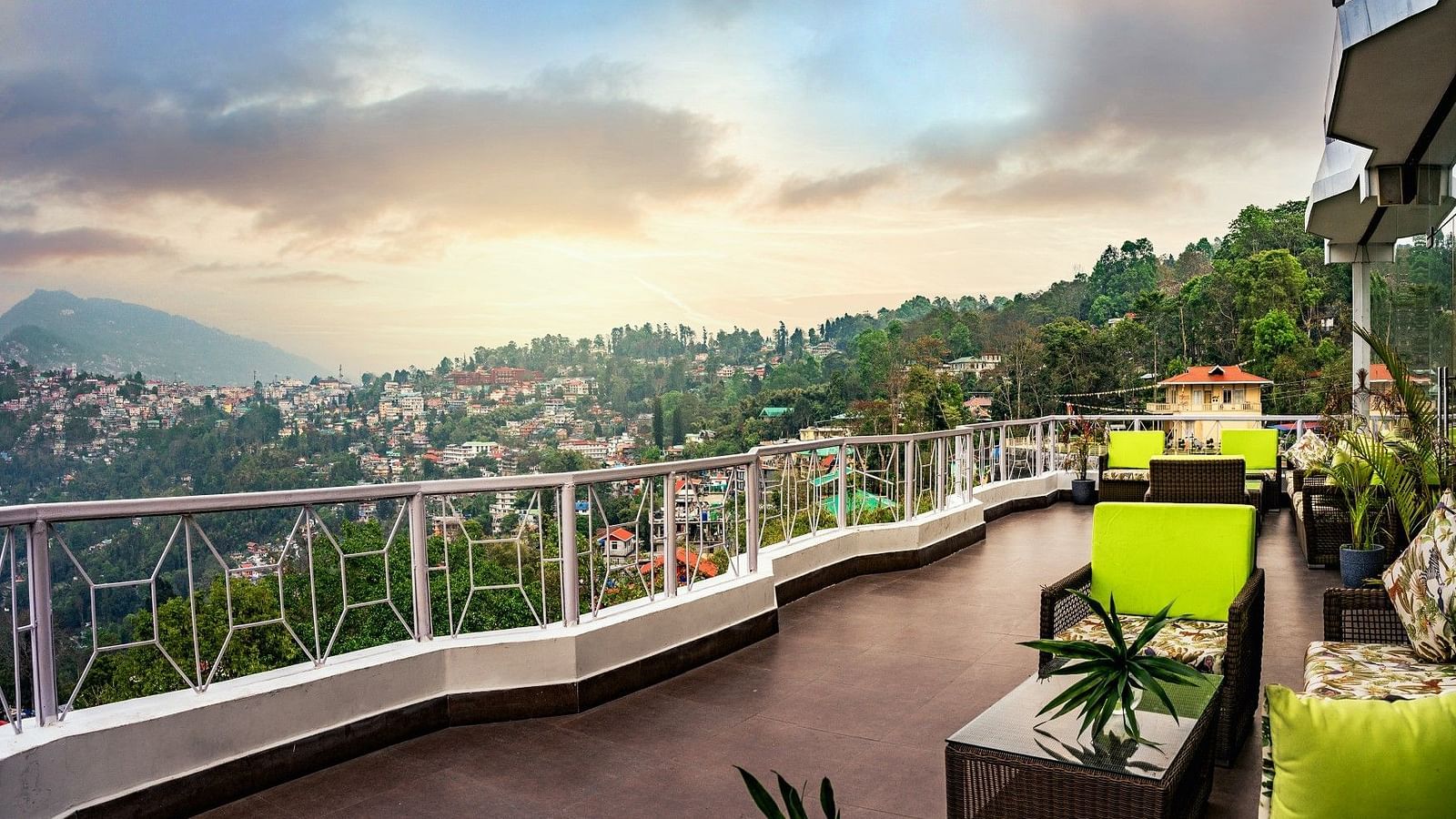 terrace view at Summit Lillium Hotel & Spa, Kalimpong