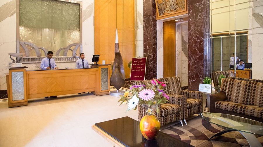 Ahmedabad hotel lobby, Lobby at our hotel in Ahmedabad, Hotel Sarovar Ahmedabad