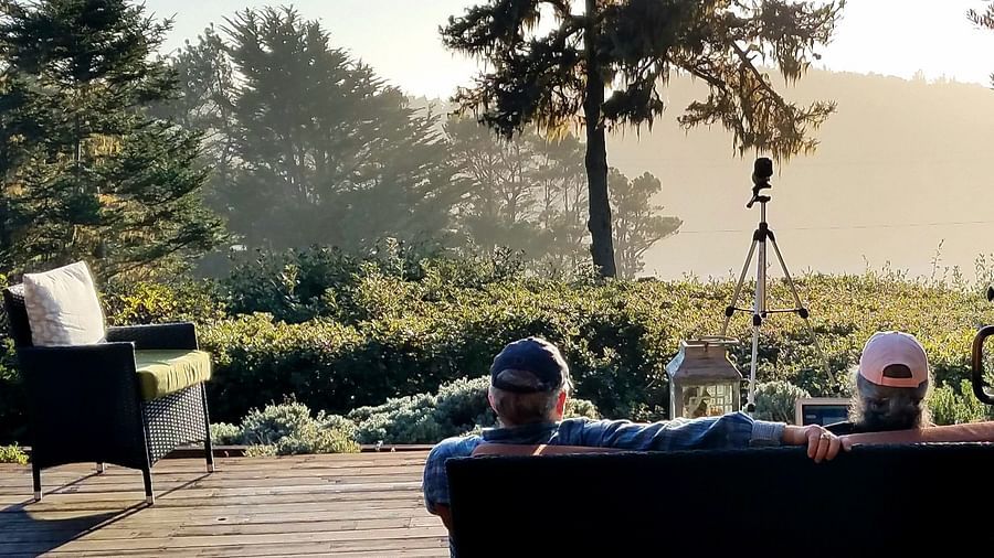 Guests on Back Deck watching a sunset - Brewery Gulch Inn & Spa