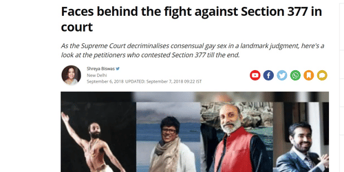 Faces behind the fight against Section 377 in court