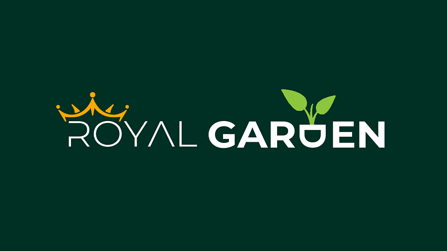 royal garden text on a green background