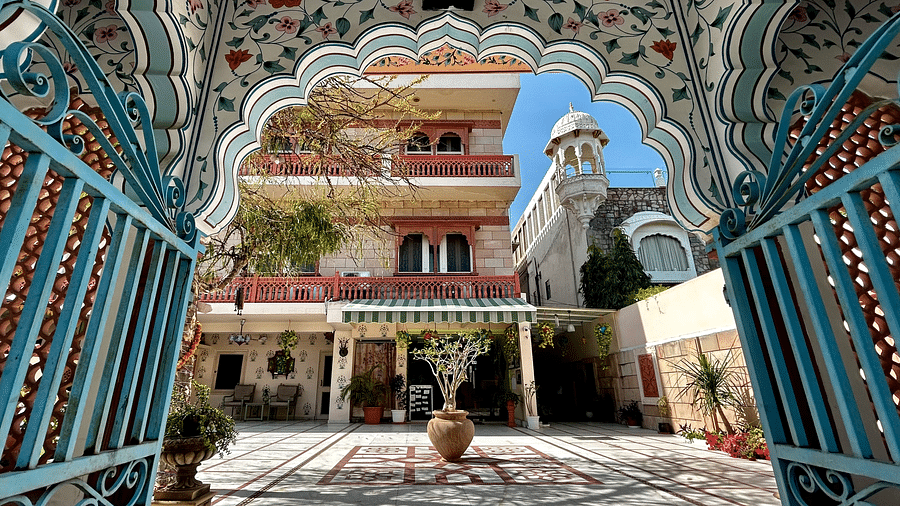 Entrance gate and Front Facade of Suryaa Villa Jaipur