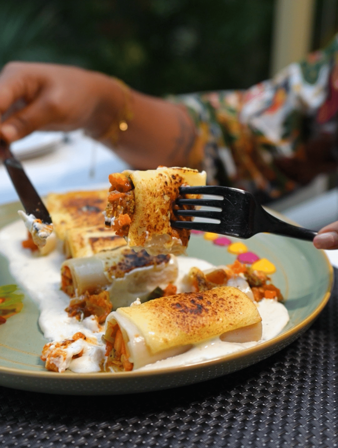 A plate of appetisers is placed on the table with a blurred background at Cenneys Gateway.
