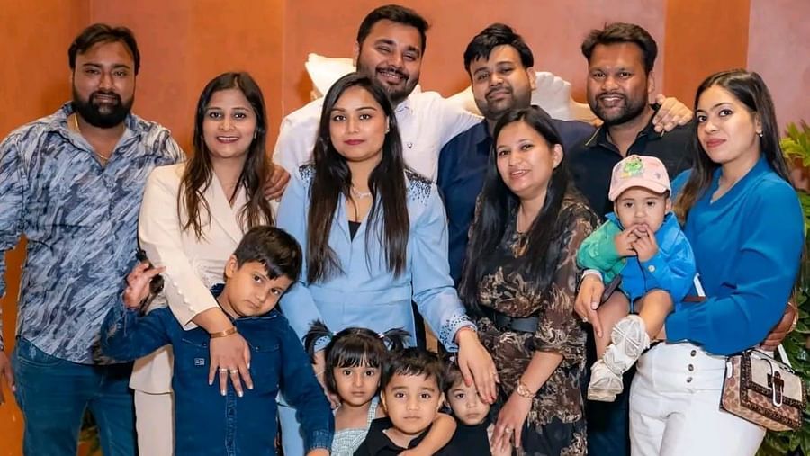 Guests posing for a photo at Themis Barbecue House, Ambala