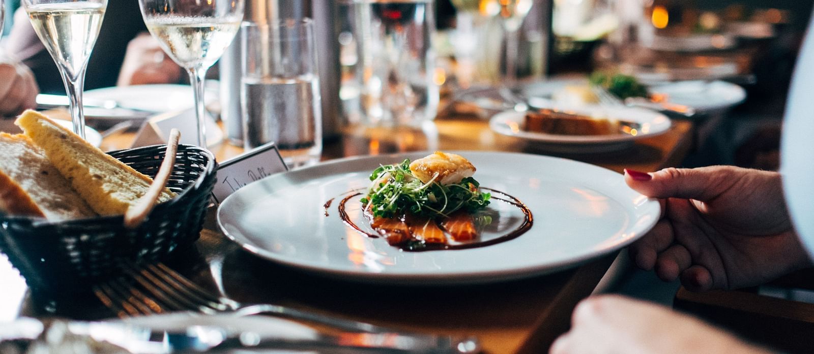  Food elegantly arranged on the table