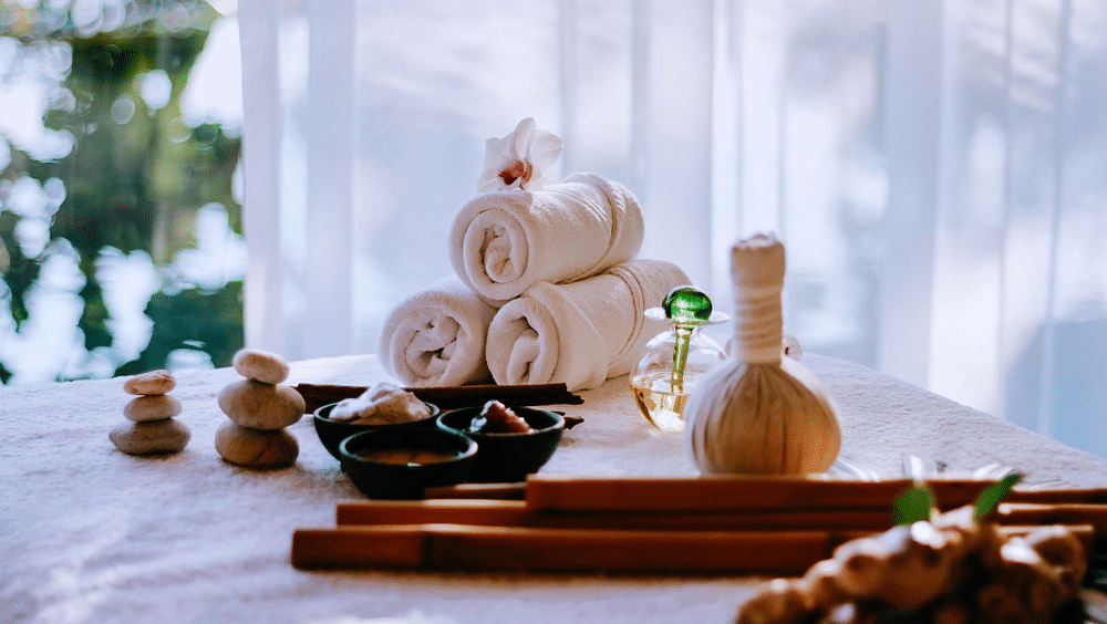 Image of a Spa with towels and essential amenities at Summit Chandertal Regency Hotel & Spa