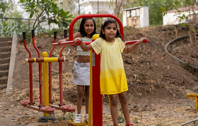 Two kids playing together.
