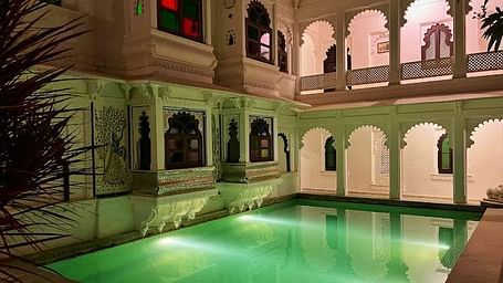 A facade image of Amet Haveli