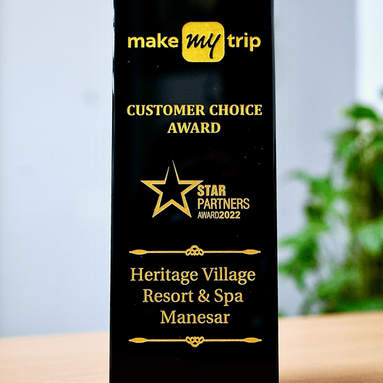 MakeMyTrip Customer Choice Award 2022 presented to Heritage Village Resort & Spa Manesar.
