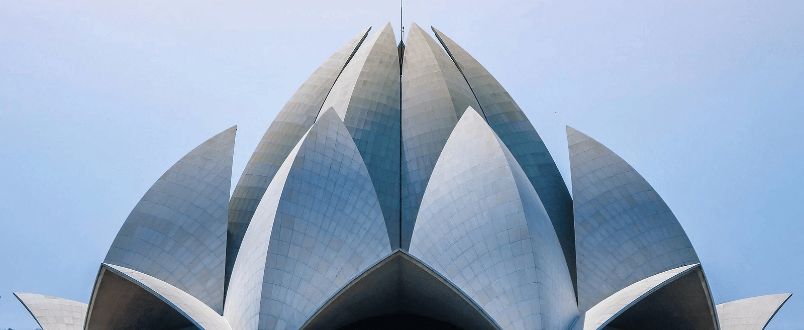 Facade image of Lotus Temple-Delhi.