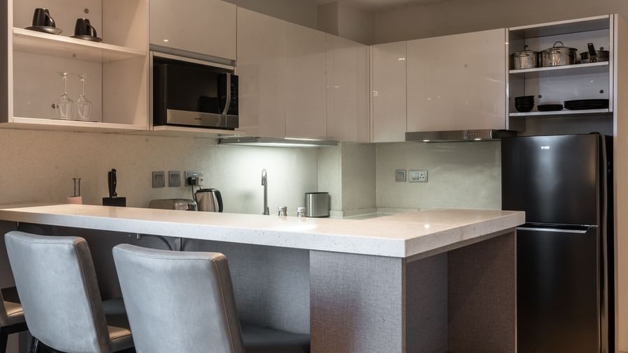 Fully equipped kitchen and dining space at Best Western Premier Westlands.