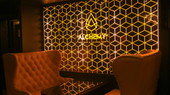 single seater sofas inside Lounge at Alchemy, our in-house bar in Chennai - Raj Park Hotel, Chennai