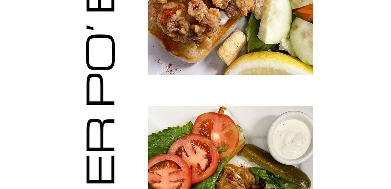 An image of a platter where various kinds of seafood is served along with salad