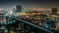 aerial view of Nightlife in Mumbai 