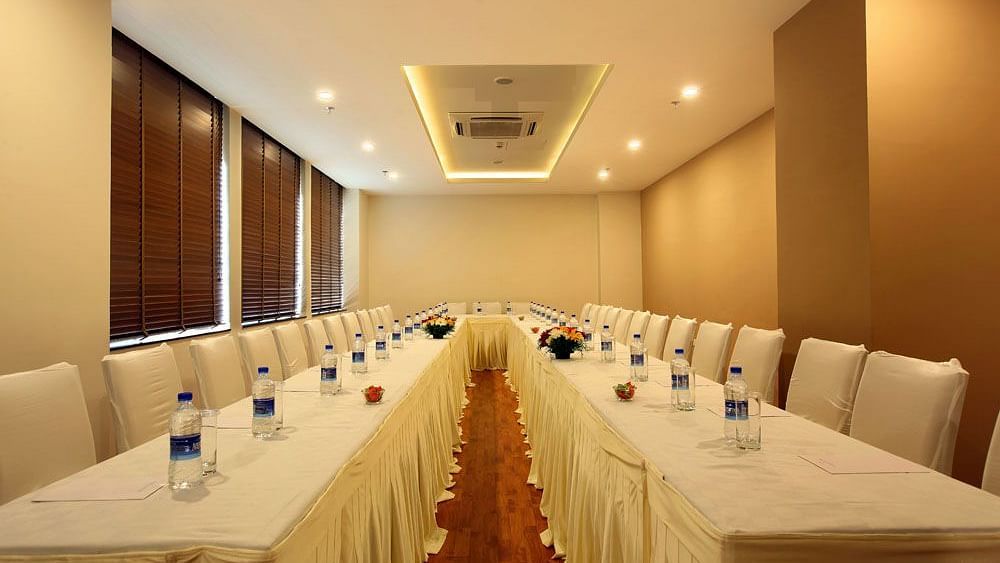 U shaped seating arrangement inside one of the event halls - Starlit Suites, Kochi