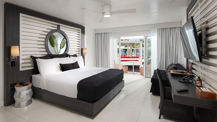 An image of a hotel room with a cabana for relaxation - S Hotel Montego Bay, Jamaica