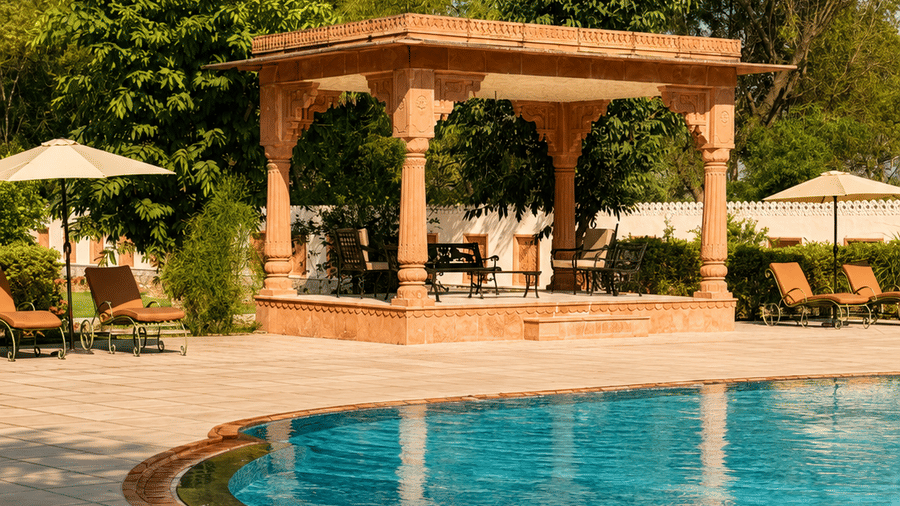 Golden-Hour Pool - Umaid Palace Dausa-Resort near jaipur