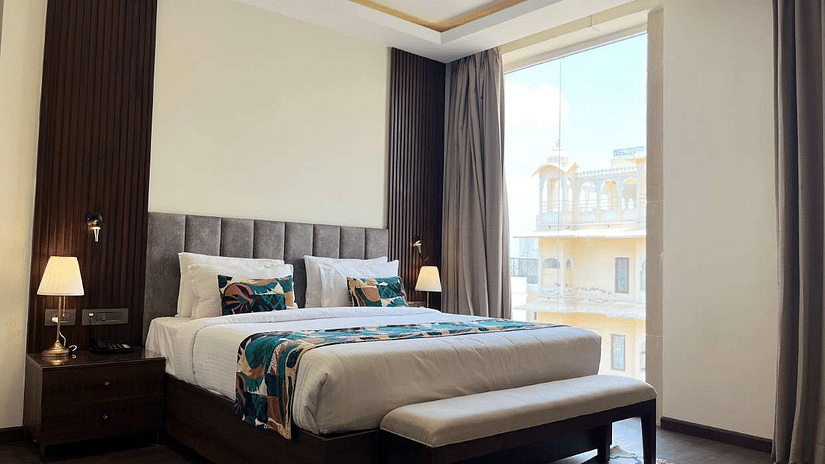 premium city view  room with king sized bed at Aura Boutique Hotel, Udaipur