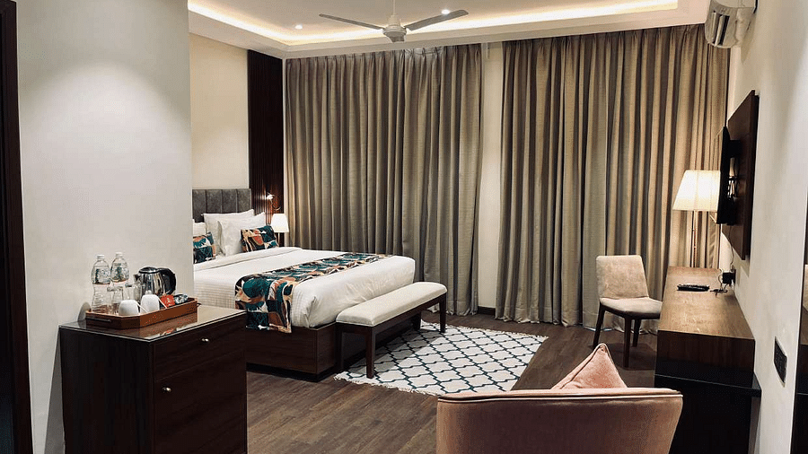 premium city view  room with king sized bed at Aura Boutique Hotel, Udaipur