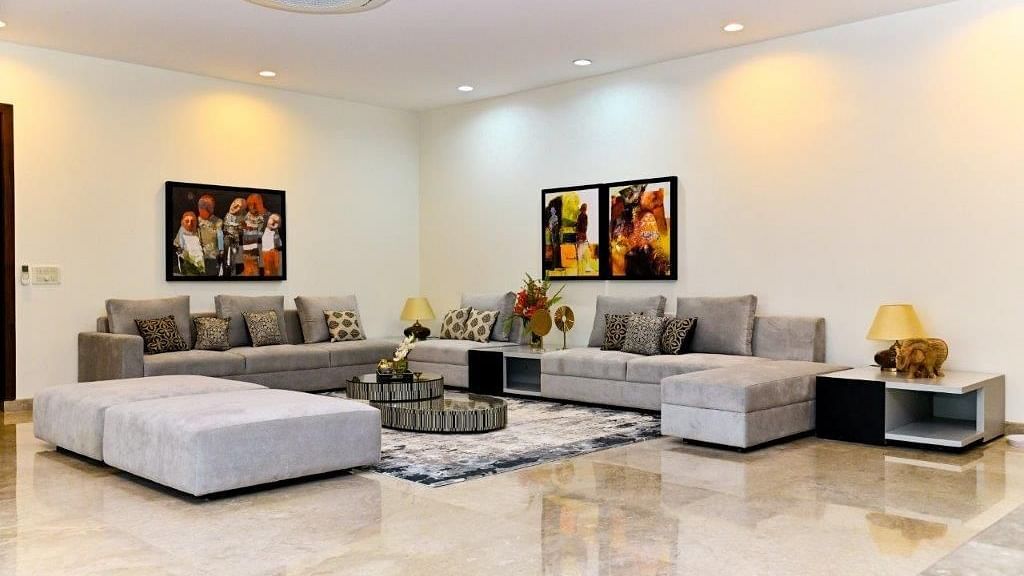 Image of the seating space at the living room of our villa | Udman Luxe Villa