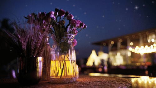 flowers in a vase for a wedding function at Symphony Samudra Beachside Jungle Resort And Spa, Port Blair