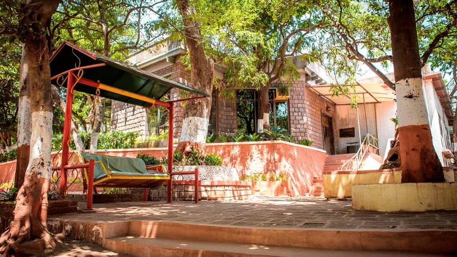 outdoor seating area at Adamo Matheran - Village