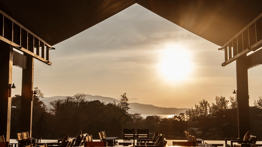 A beautiful sunset visible from the sunset lounge - Symphony Samudra Beachside Jungle Resort And Spa, Port Blair