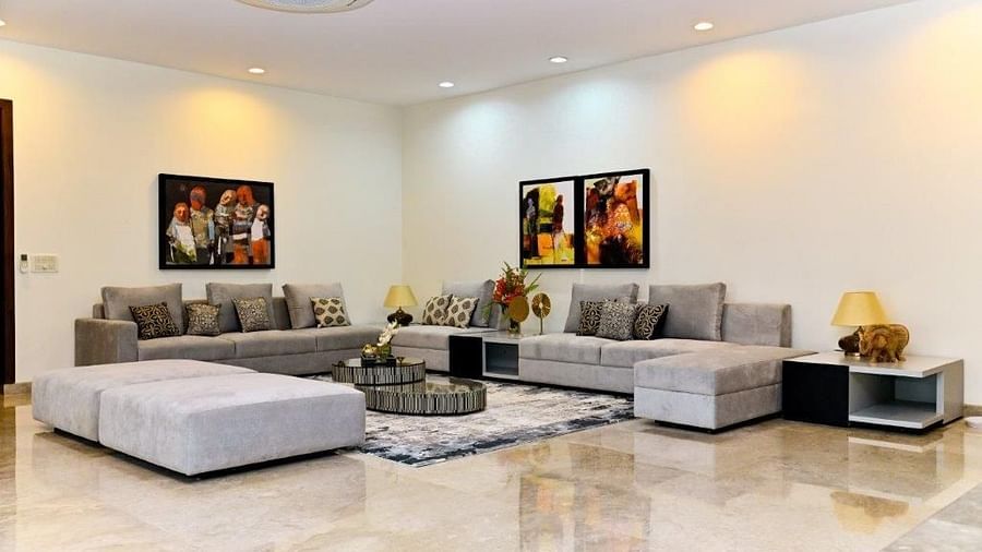 Image of the seating space at the living room of our villa | Udman Luxe Villa