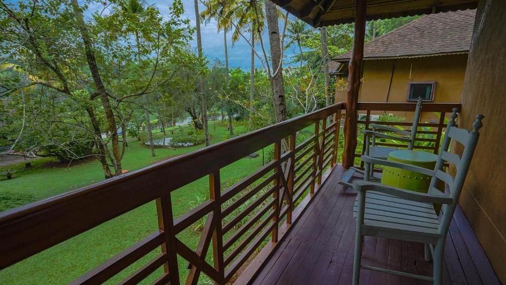 Chairs on the balcony for enjoying the beach view
