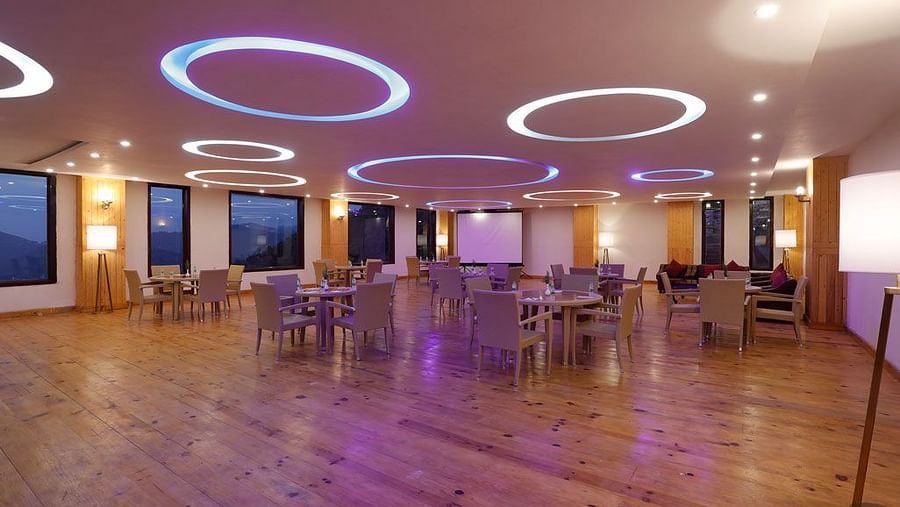 well lit events hall at Digantaa resort in Nainital