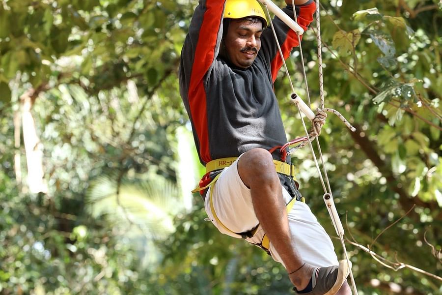Ladder Climbing - Sajan -Challenging ladder climbing activity at Nature Trails Sajan, ideal for testing strength and agility.