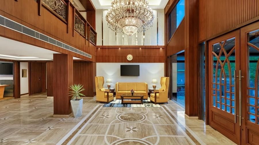 Reception lobby at The Orchid Hotel Manali