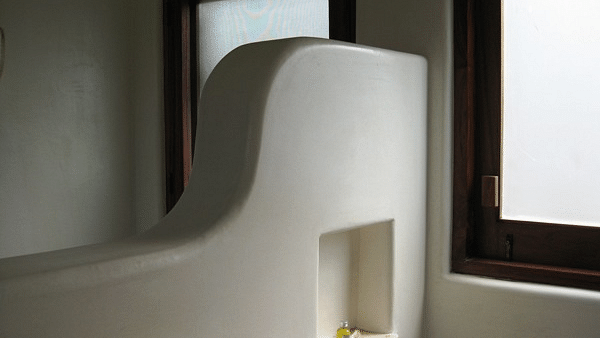 The Studios at Solana Vacation Rental Zihuatanejo Ciruelo shower wall finish Solana Band B Zihuatanejo Mexico