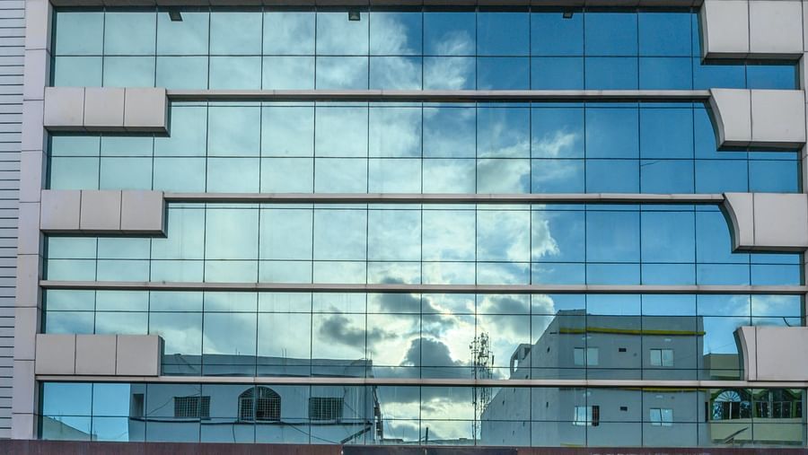 Hotel facade featuring a glass-covered building at Biznotel by Pride, Deoghar.