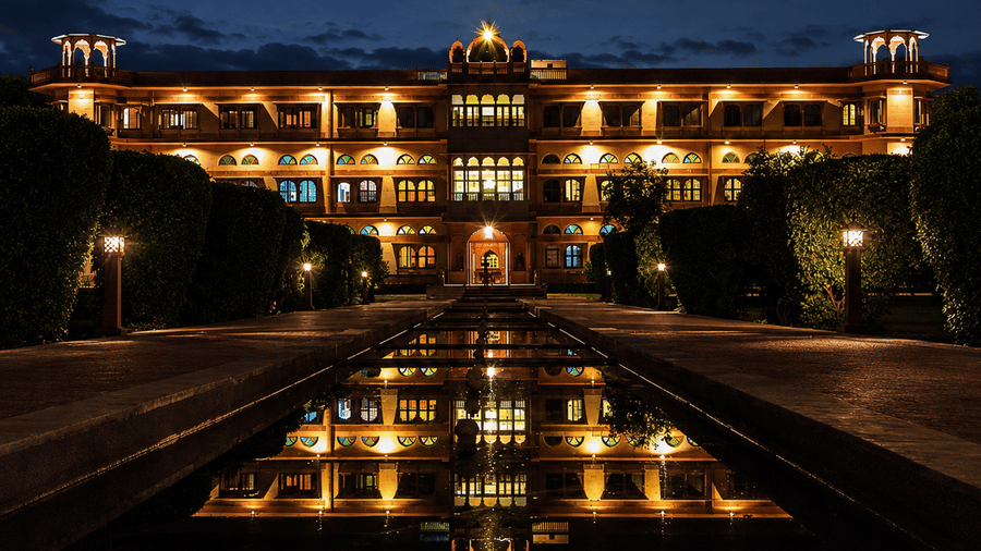 Blue-Hour Palace Reflections-Umaid Palace Dausa-Resort Near Delhi NCR