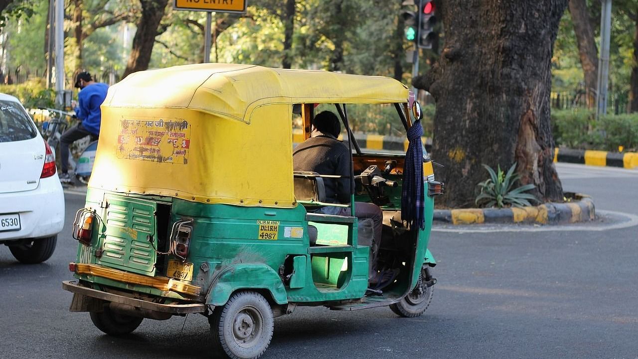 An auto passing by on the road