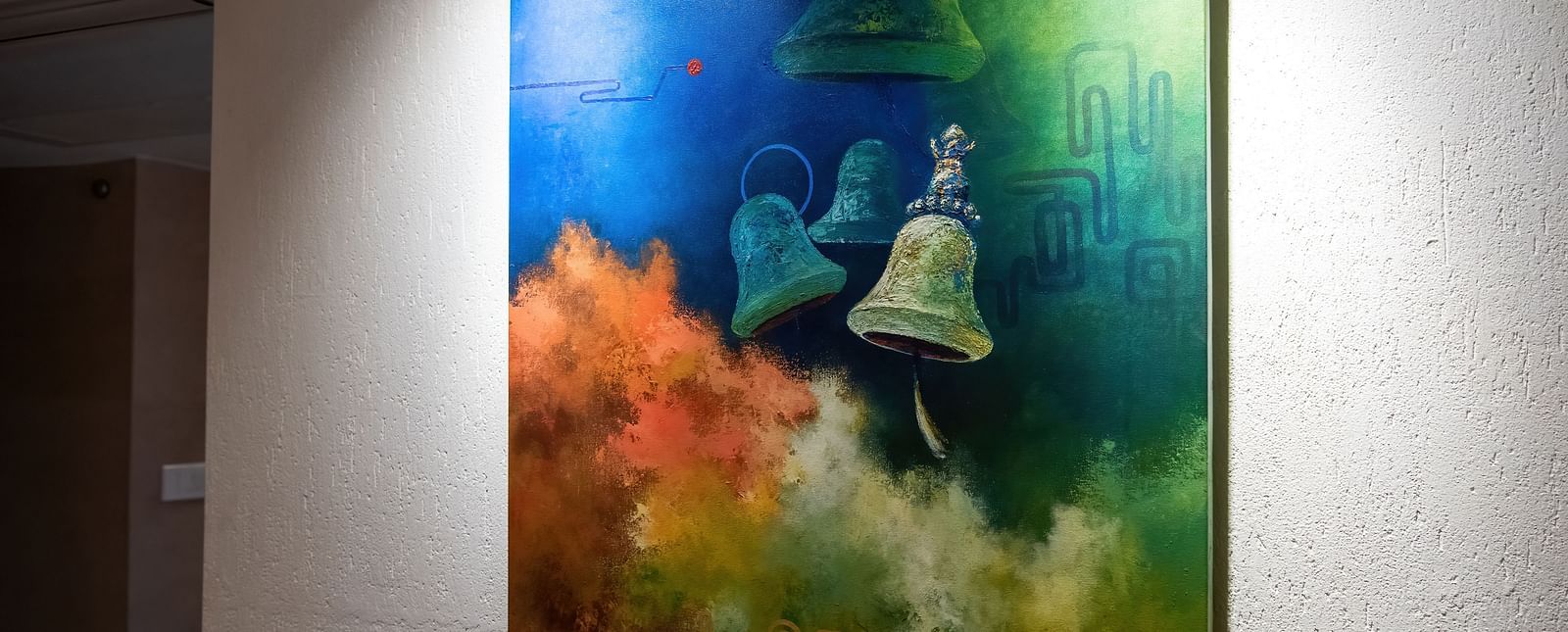 A wall painting at the Nepali Suite implying the element of water - The Nanee