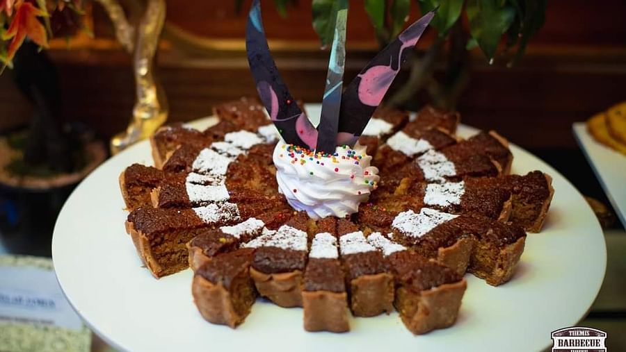 An image of desserts served on a plate - Themis Barbecue House, NSP Pitampura