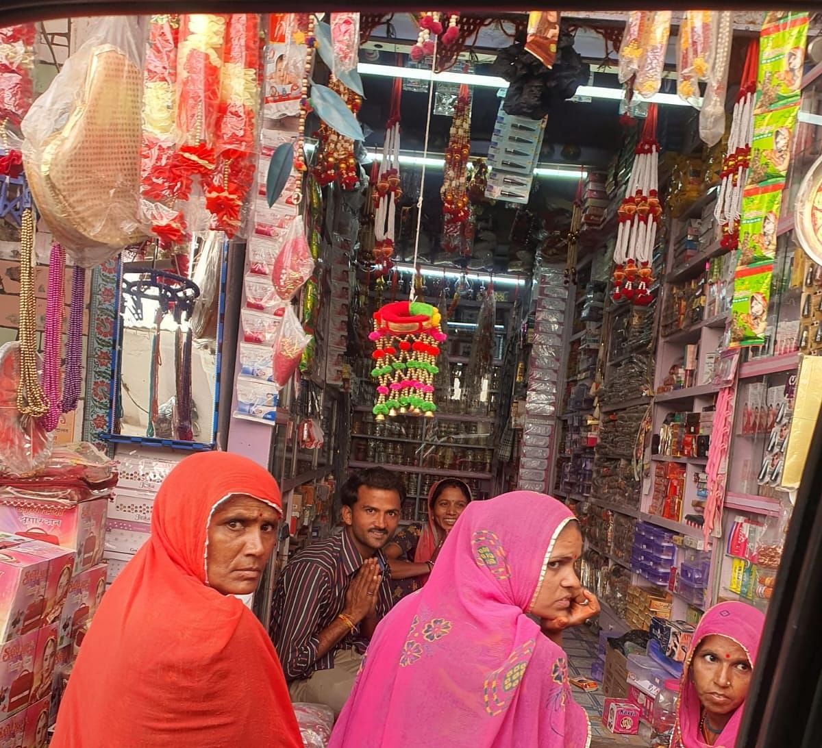 image of Locals shopping at a grocery store in rajasthan