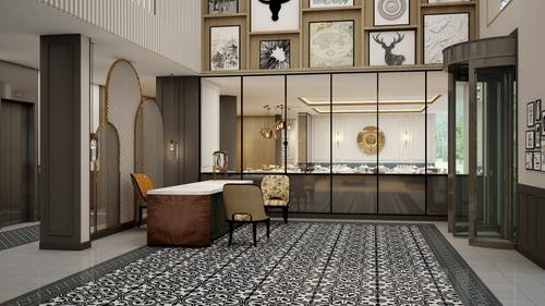 Lobby with a table and chairs -  Sarovar Portico Srinagar