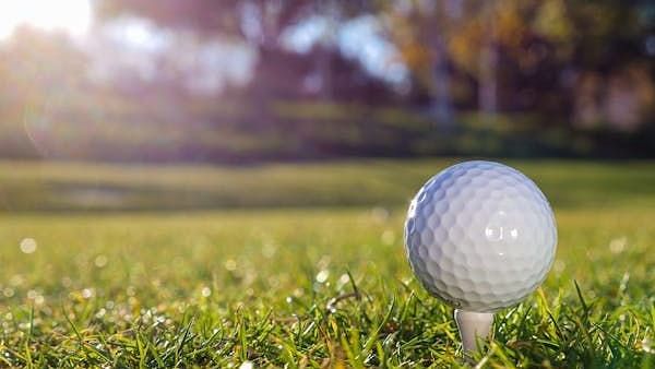 close view of a golf ball