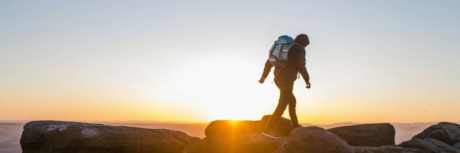 a person trekking