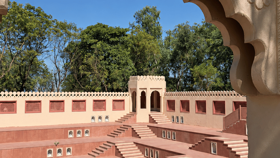 Baori-Stepwell-Events Venue-Day View-Heritage Stepwell Through a Carved Arch